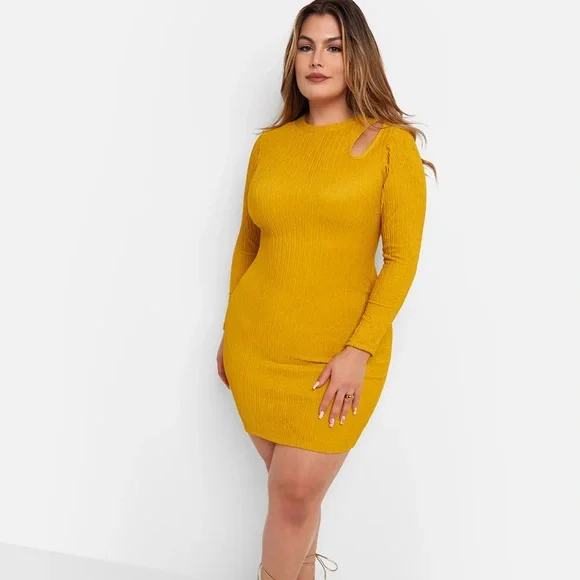 Rebdolls Dresses | Reb Dolls Golden Yellow Keyhole Midi Dress | Color: Yellow | Size: 1x | Crichelle2019'S Closet